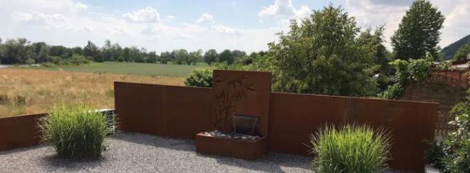 Fontana di bambù dello stagno d'acciaio di Corten del pannello del metallo del modello della decorazione del giardino