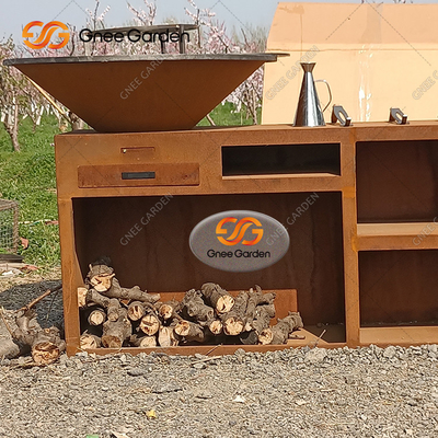 Il carbone unico del barbecue griglia la griglia d'acciaio del barbecue di Corten per la cucina all'aperto