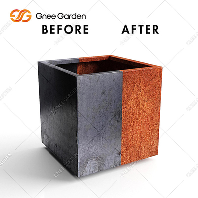acciaio rettangolare geometrico di Corten della scatola della piantatrice del metallo di 90*25*25cm