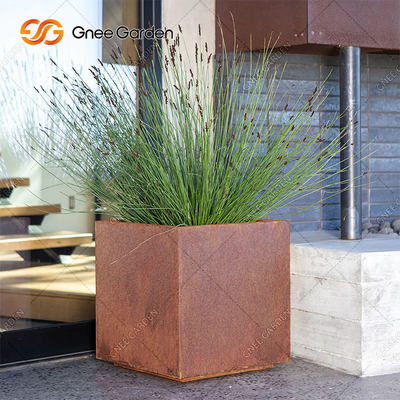 Quadrato d'acciaio Rusty Planter Boxes Weather Resistant di Corten per il fiore
