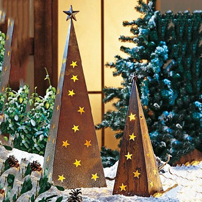 il giardino del metallo di Natale di 500mm orna gli ornamenti del giardino di Corten con il LED