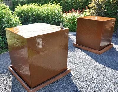 il giardino quadrato del metallo di 1100mm orna la caratteristica d'acciaio dell'acqua di Corten