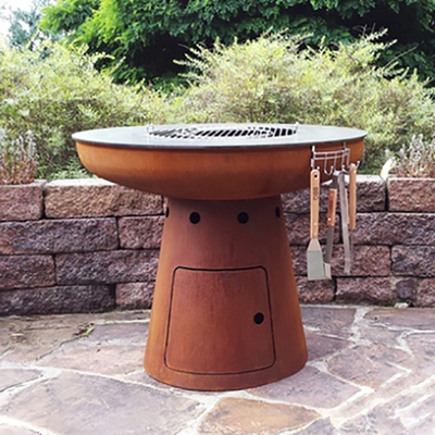 La cottura all'aperto d'acciaio di Corten griglia il fuoco d'acciaio Pit For Barbecue di 100cm Corten