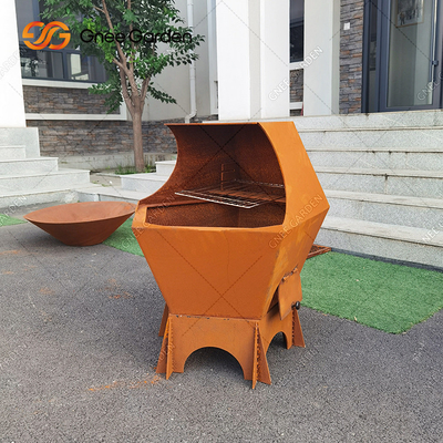Cucina da esterno per patio che cucina griglia per barbecue in acciaio corten personalizzata