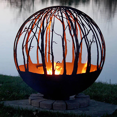 Legno all'aperto che brucia il fuoco d'acciaio Pit Round Custom della sfera di Corten