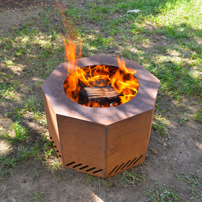 Fuoco di campeggio Pit In Outdoor Living Space del giro di Heater Wood Burning Corten Steel