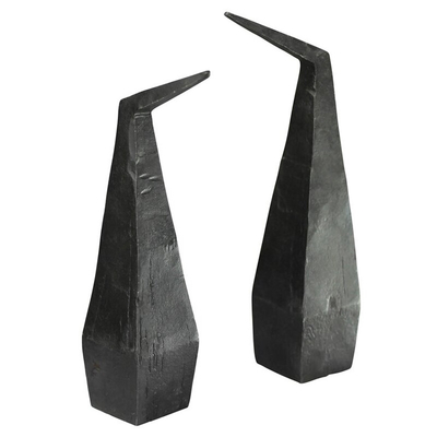 Altezza a 6 pollici del metallo dell'estratto della scultura del nero della scultura all'aperto nordica del ferro