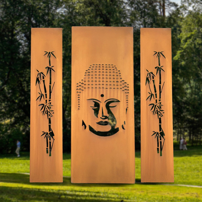 ornamenti d'acciaio del giardino del metallo del divisore di segretezza del taglio del laser degli schermi GN-SH-204 di 1500mm Corten