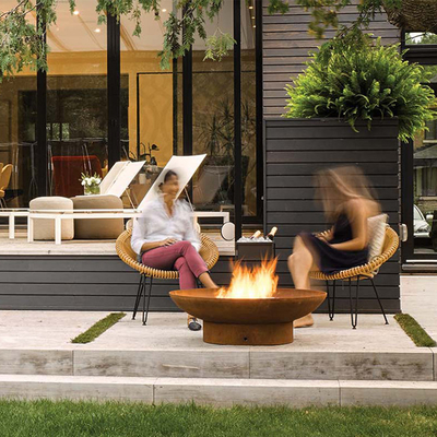 Sopravvivendo la colonna d'acciaio del patio del metallo di Corten inforni la sfera Firepit di Pit Carbon Steel Half Ball