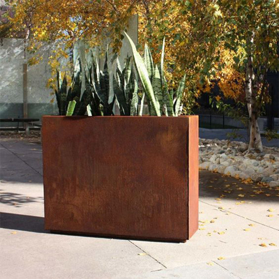 Personalizzi vasi da fiori quadrati all'aperto del metallo della piantatrice d'acciaio di Corten i grandi