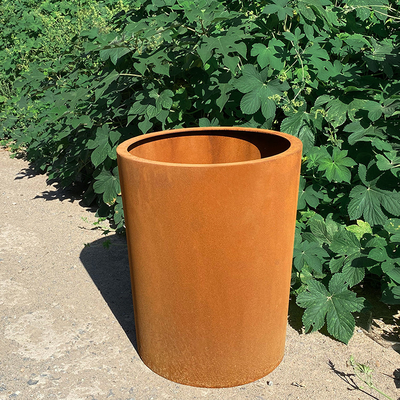 Scatole d'acciaio della piantatrice del metallo di vasi da fiori di Corten del giro all'aperto del cortile
