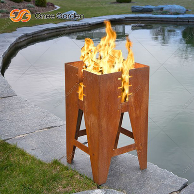 Quadrato intorno al fuoco all'aperto portatile Pit Table del patio del giardino della ciotola d'acciaio bruciante di Corten