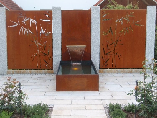 Cascata all'aperto del vaso da fiori della decorazione della fontana del giardino di Corten