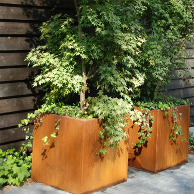 Tempo commerciale della piantatrice di Rusty Corten Steel Outdoor Metal resistente
