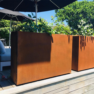 Piantatrice rettangolare d'acciaio decorativa del giardino 1.5mm Corten personalizzabile