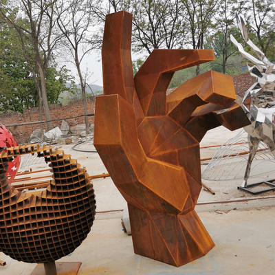 scultura d'acciaio di 175cm Rusty Metal Garden Ornaments Corten per la decorazione del parco