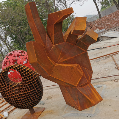 scultura d'acciaio di 175cm Rusty Metal Garden Ornaments Corten per la decorazione del parco