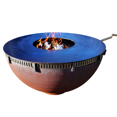 Deposito d'acciaio di cottura all'aperto del ceppo di Corten Ring Bbq Fire Pit With delle griglie del ODM dell'OEM
