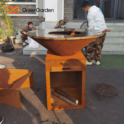 Barbecue d'acciaio pre sopravvissuto Pit Customizable Size del carbone di Corten Firepits