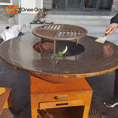Barbecue d'acciaio pre sopravvissuto Pit Customizable Size del carbone di Corten Firepits