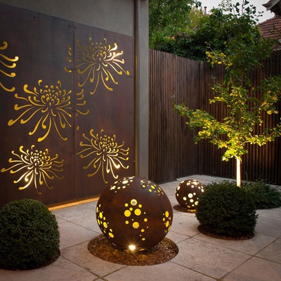 Decorazioni personalizzate Prodotti da giardino in metallo Pannelli schermati in acciaio corten Prova del tempo