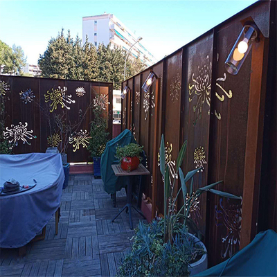 Il laser dell'acciaio di Corten della decorazione del balcone ha tagliato gli schermi Prerusted della segretezza del metallo dei pannelli