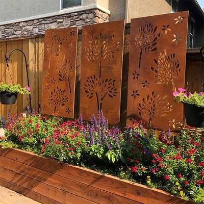 Prodotti da giardino in metallo certificati SGS Schermi in acciaio arrugginito personalizzabili