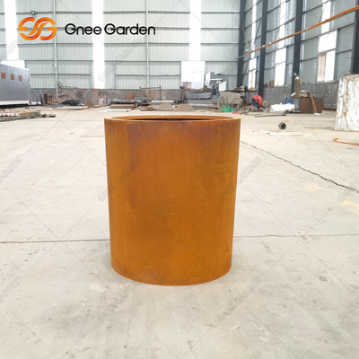 Piantatrici di Rusty Finish Round Corten Steel del fiore per il giardino