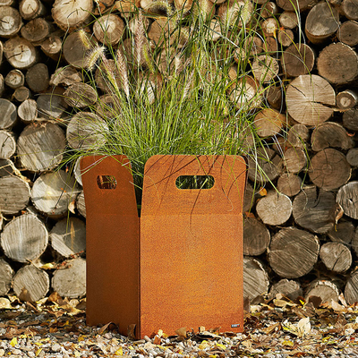 Arrugginisce la grande piantatrice del secchio del metallo del ferro libero per stile di giardinaggio all'aperto della decorazione di Inhance