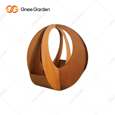 Piantatrici d'acciaio personalizzabili di Corten della piantatrice di Rusty Red Modern Outdoor Metal