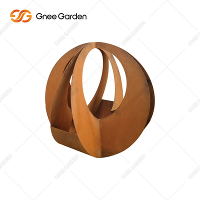 Il laser su ordinazione di forma ha tagliato geometrico corten i vasi da fiori d'acciaio 90*25*25cm