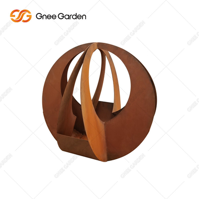 Piantatrice d'acciaio di Corten del giro personalizzabile di progettazione semplice con il piattino per la decorazione domestica