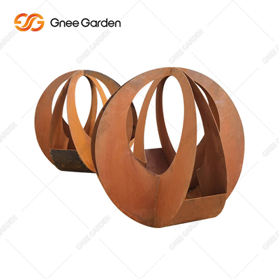 Piantatrice d'acciaio di Corten del giro personalizzabile di progettazione semplice con il piattino per la decorazione domestica
