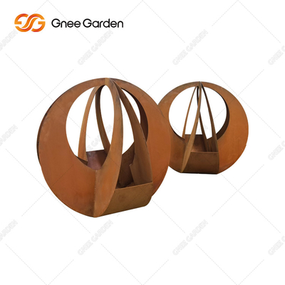 Piantatrice d'acciaio di Corten del giro personalizzabile di progettazione semplice con il piattino per la decorazione domestica
