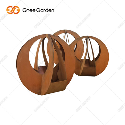 Il laser su ordinazione di forma ha tagliato geometrico corten i vasi da fiori d'acciaio 90*25*25cm