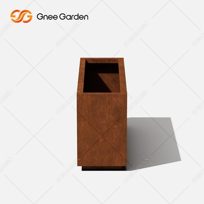 Vasi per piante in metallo personalizzati in acciaio Fioriera in acciaio corten a scatola lunga dal design moderno