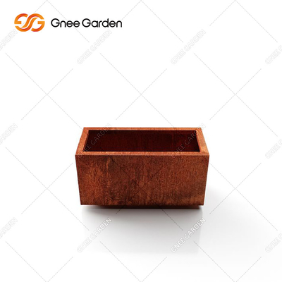 Vaso di fiore d'acciaio cubico del metallo della piantatrice di Corten di forma quadrata per il giardino