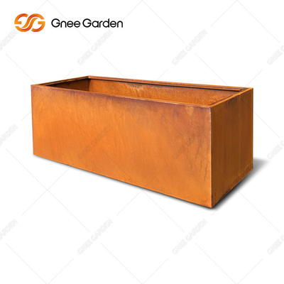 Vasi per piante in metallo personalizzati in acciaio Fioriera in acciaio corten a scatola lunga dal design moderno
