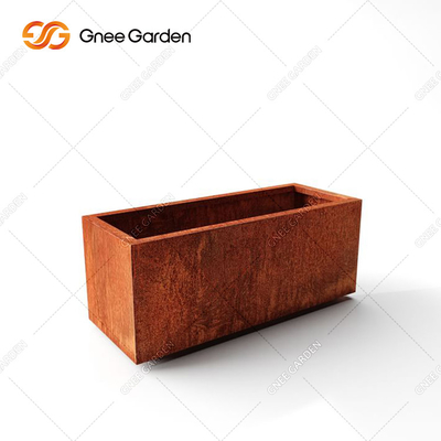 Vasi per piante in metallo personalizzati in acciaio Fioriera in acciaio corten a scatola lunga dal design moderno