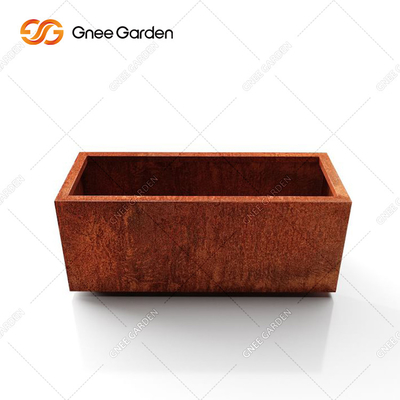 Piantatrice d'acciaio composita di legno solida di Corten del supporto di vaso del fiore del supporto del metallo del legname