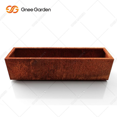 Piantatrice d'acciaio composita di legno solida di Corten del supporto di vaso del fiore del supporto del metallo del legname