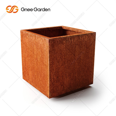 Piantatrice d'acciaio composita di legno solida di Corten del supporto di vaso del fiore del supporto del metallo del legname