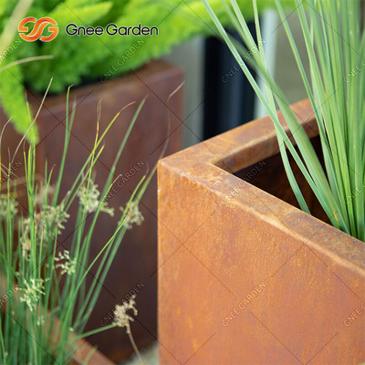 acciaio rettangolare geometrico di Corten della scatola della piantatrice del metallo di 90*25*25cm