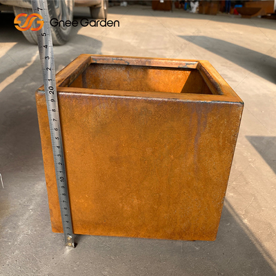 Quadrato d'acciaio Rusty Planter Boxes Weather Resistant di Corten per il fiore