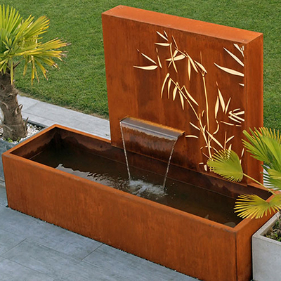 la fontana d'acciaio rustica di 1500x1000x600mm Corten con il laser ha tagliato il pannello dello schermo