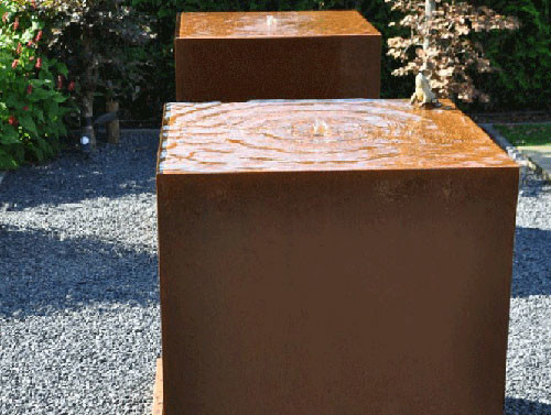 il giardino quadrato del metallo di 1100mm orna la caratteristica d'acciaio dell'acqua di Corten