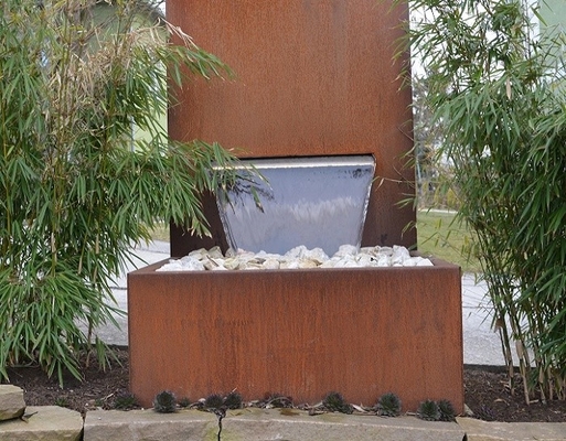 Fontana d'acciaio all'aperto moderna di Corten decorativa per il giardino