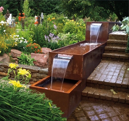 Il giardino all'aperto del metallo dello SGS orna la caratteristica d'acciaio Rusty Red dell'acqua dello stagno di Corten