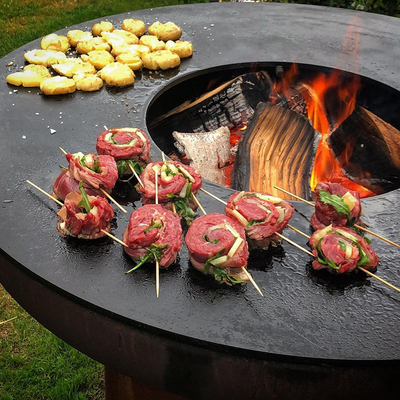 La cottura all'aperto d'acciaio di Corten griglia il fuoco d'acciaio Pit For Barbecue di 100cm Corten