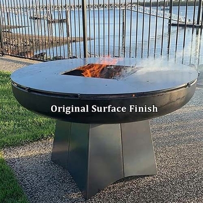 Corten Steel KD Outdoor BBQ Fire Pit rotondo pre arrugginito